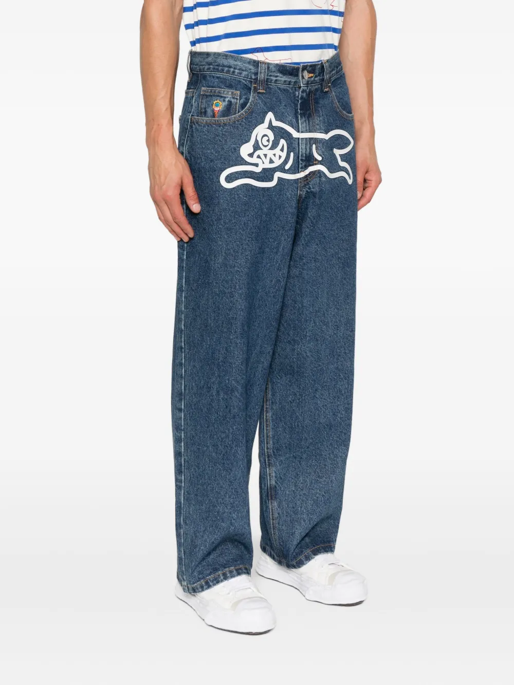 ICECREAM Jeans met hondenpatroon Blauw