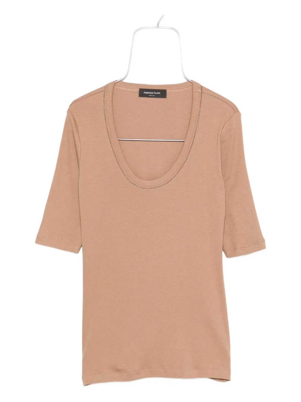 Fabiana Filippi embellished neckline top | Brown | Image 1