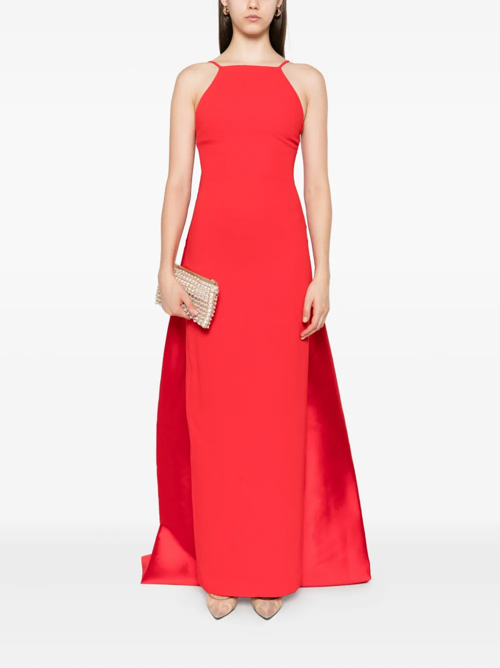 Solace London Ulla jurk met halternek Rood