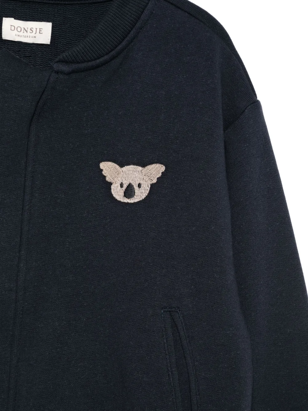 Donsje koala-embroidered bomber jacket Blauw