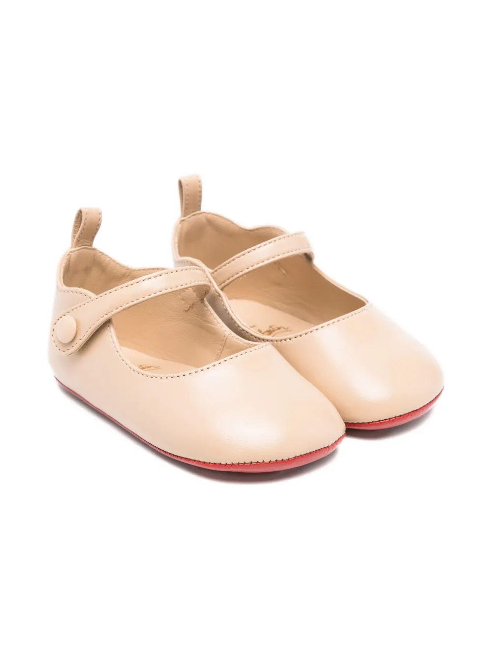 Christian Louboutin Kids leather Mary Jane ballerinas Beige