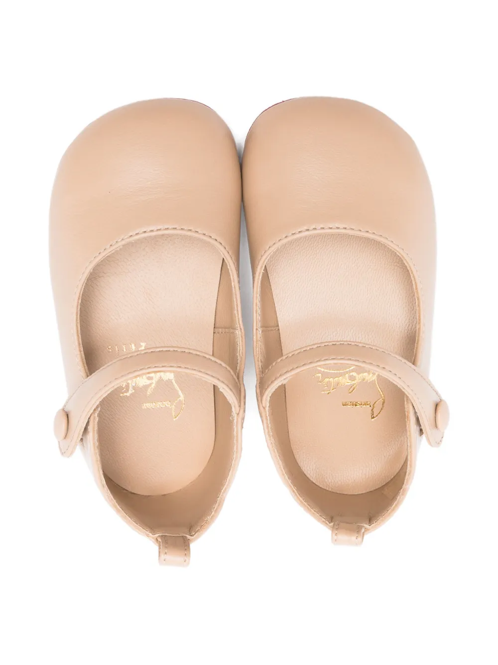 Christian Louboutin Kids leather Mary Jane ballerinas Neutrals