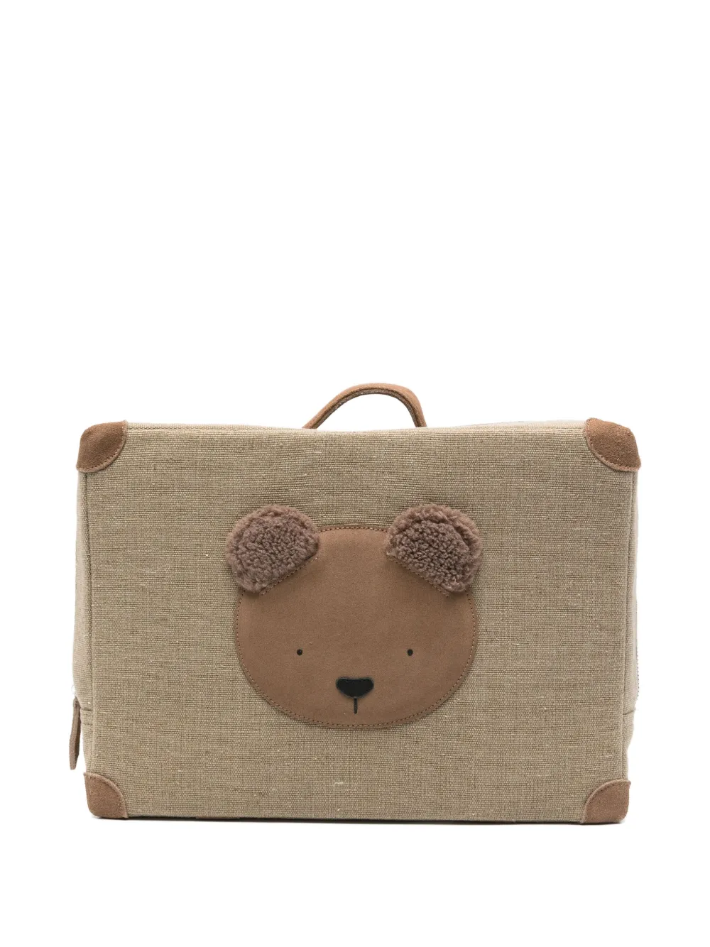 Donsje bear-face linen backpack Bruin