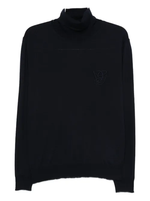 Pull à col roulé et logo brodé - Valentino Garavani - Modalova