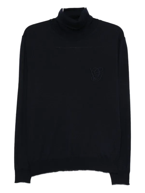 【お決まり品です】ヴァレンティノ タートルネックカシミヤ混セーターファー付き Valentino Garavani タートルネック セーター | ブルー | FARFETCH JP