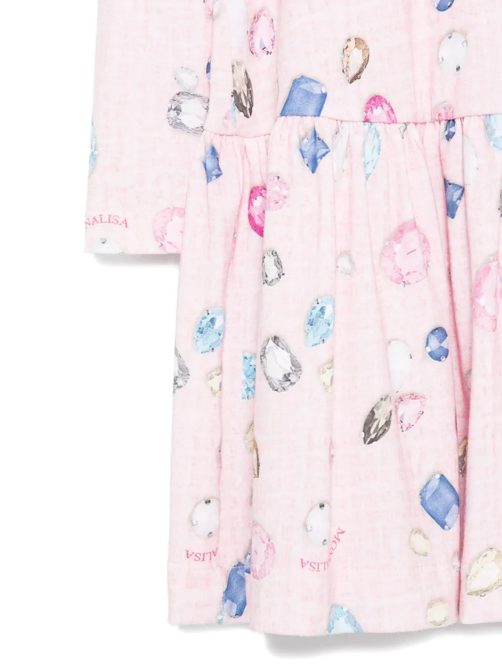 Monnalisa Flared jurk met print Roze