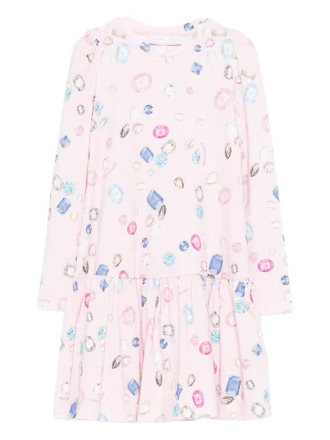 Monnalisa jewel-print flared dress