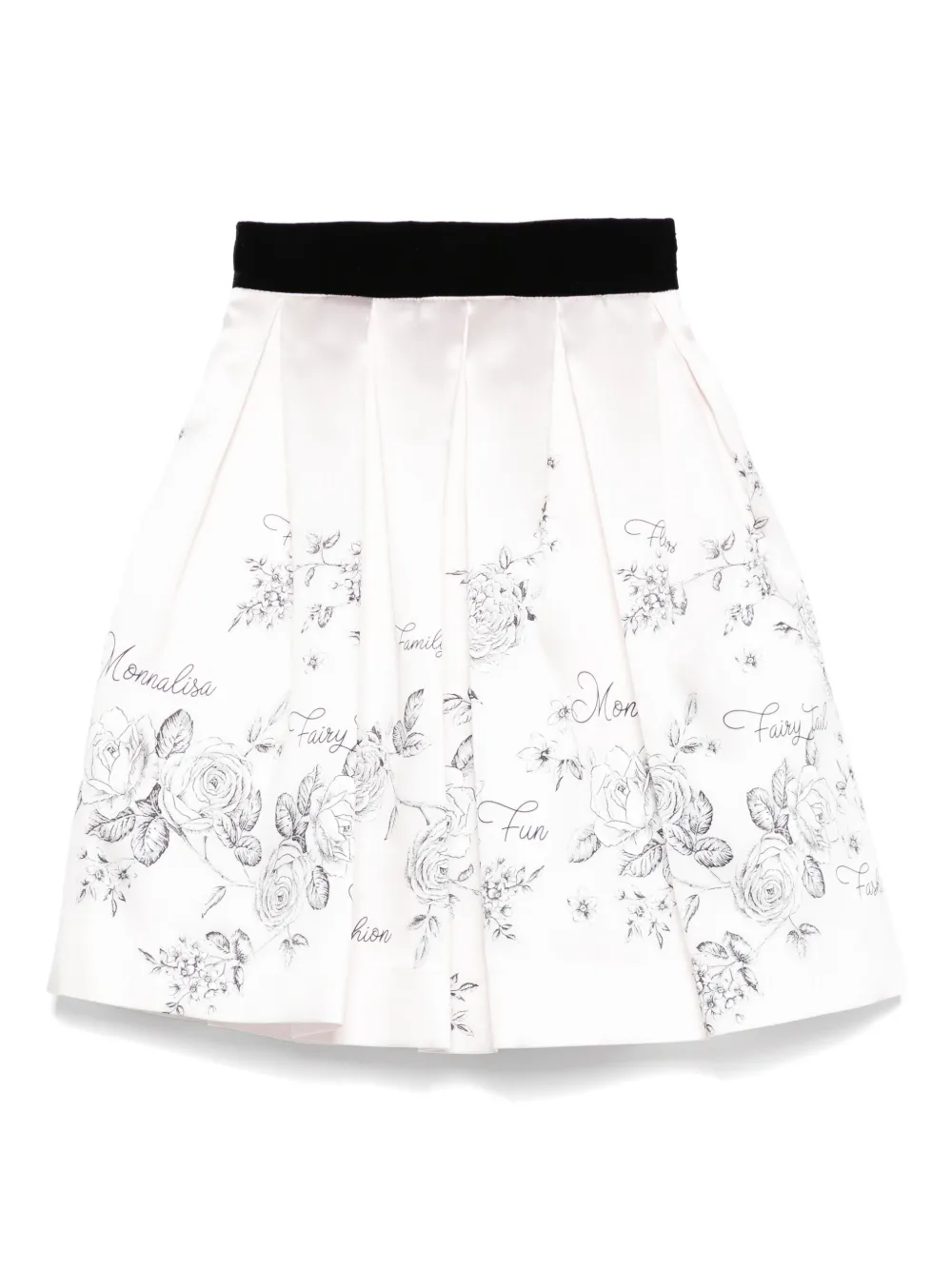 Monnalisa Plooirok met bloe print Roze