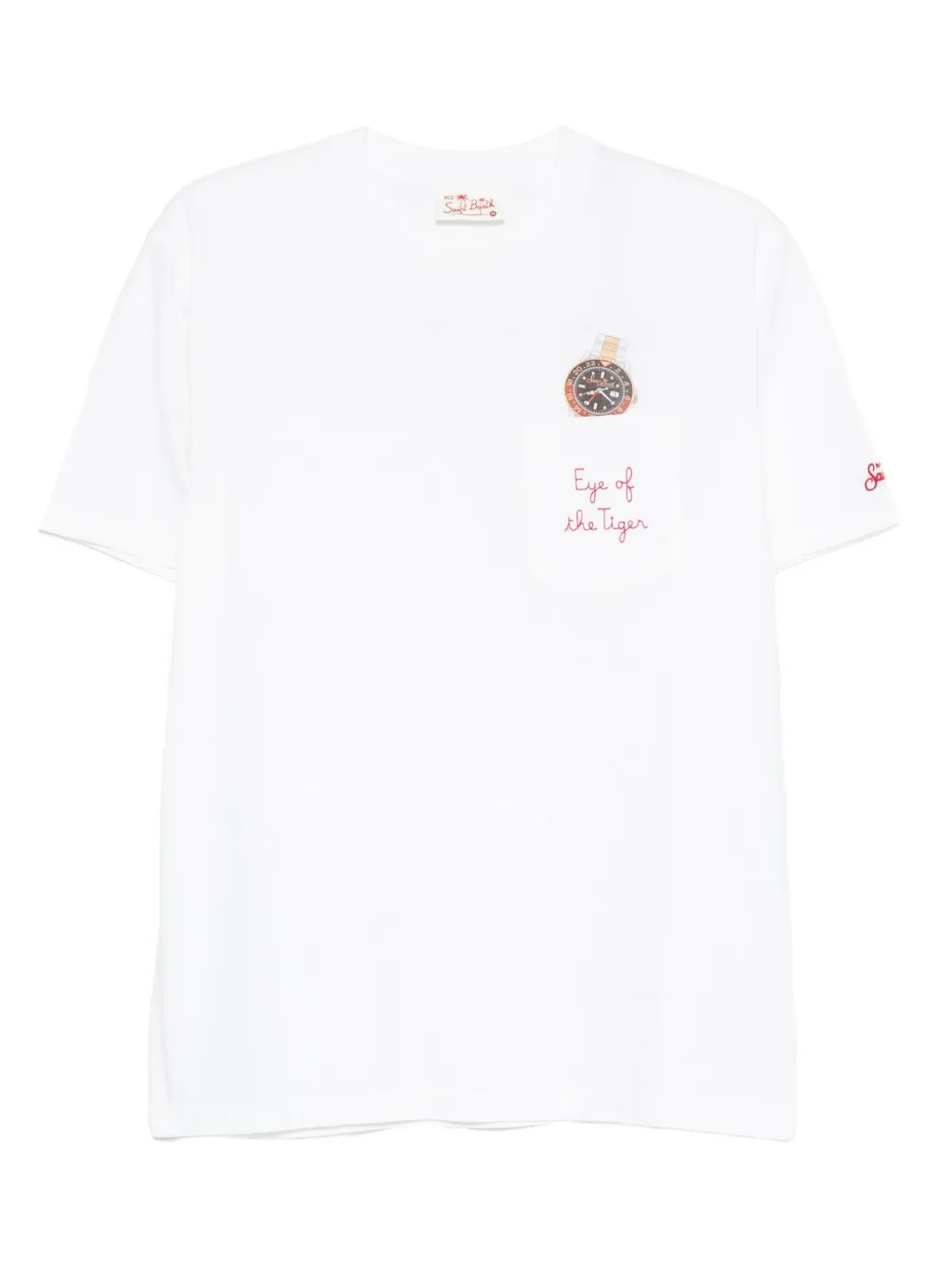MC2 Saint Barth Connor Eye of the Tiger-embroidered T-shirt Wit