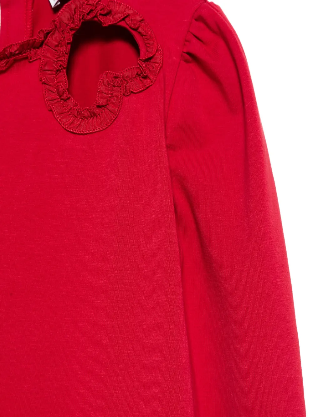 Monnalisa Top met ruches en hartdetail Rood