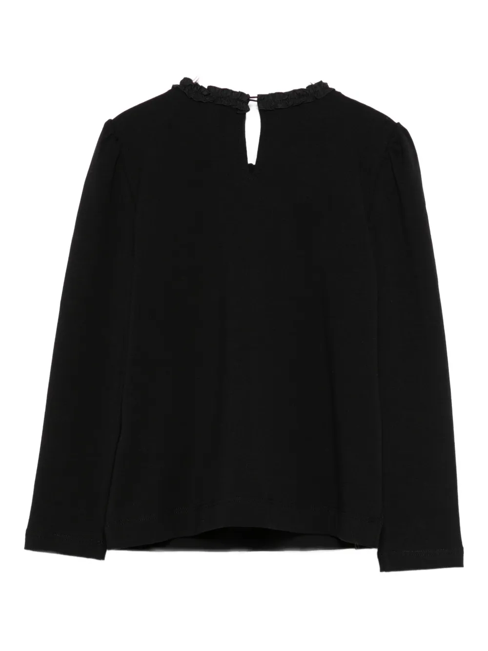 Monnalisa lace-insert long-sleeve top Zwart
