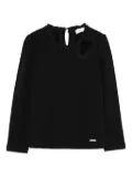 Monnalisa lace-insert long-sleeve top - Black