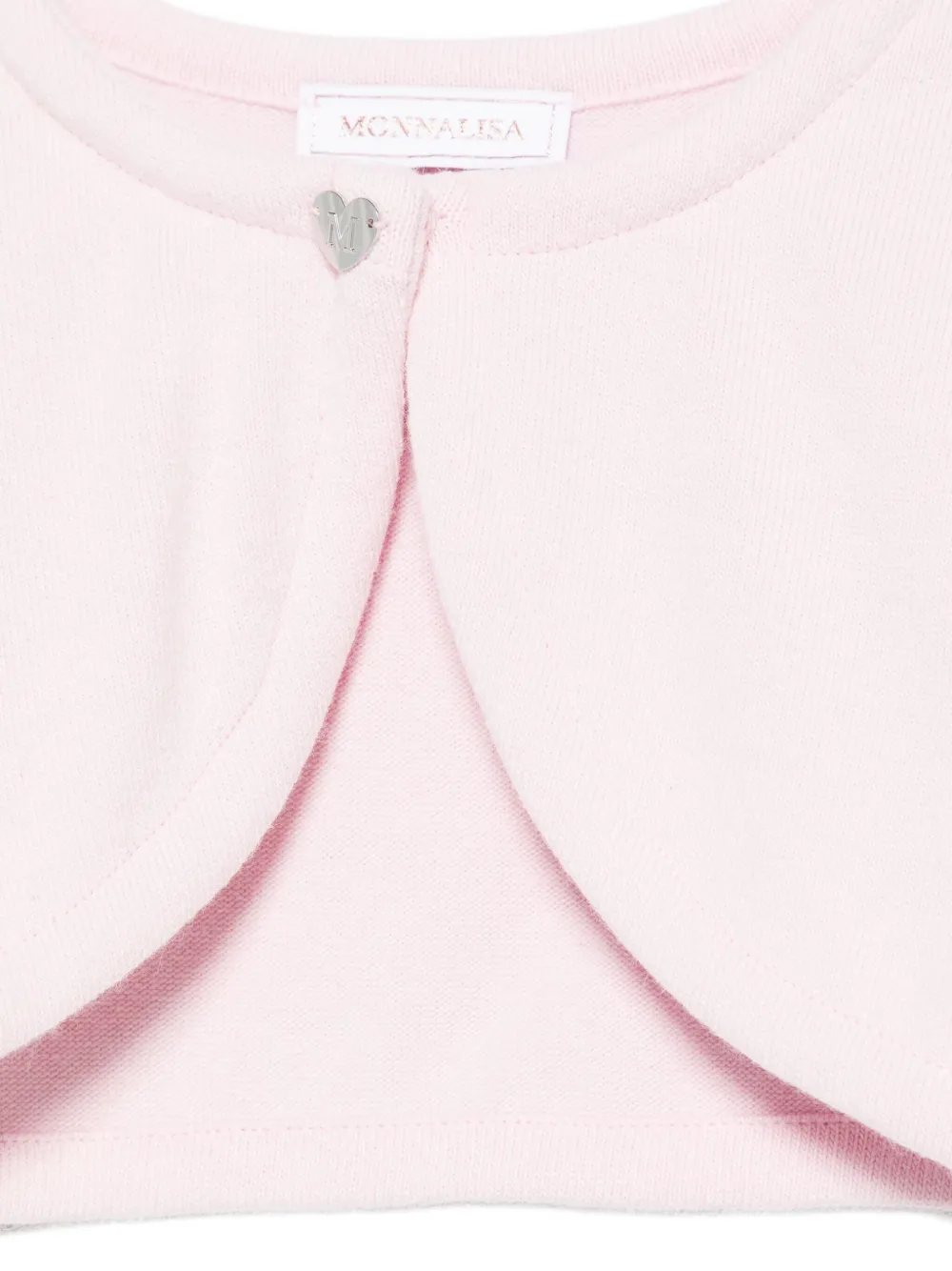 Monnalisa heart-button bolero cardigan Roze
