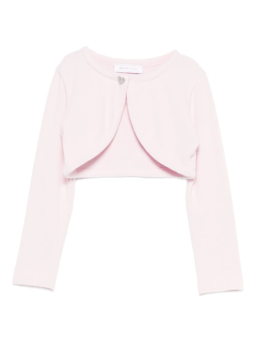 Monnalisa heart-button bolero cardigan Roze