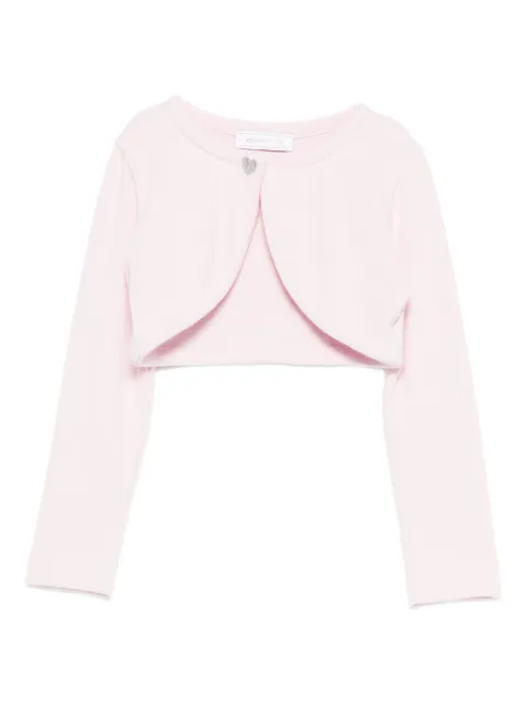 Monnalisa heart-button bolero cardigan