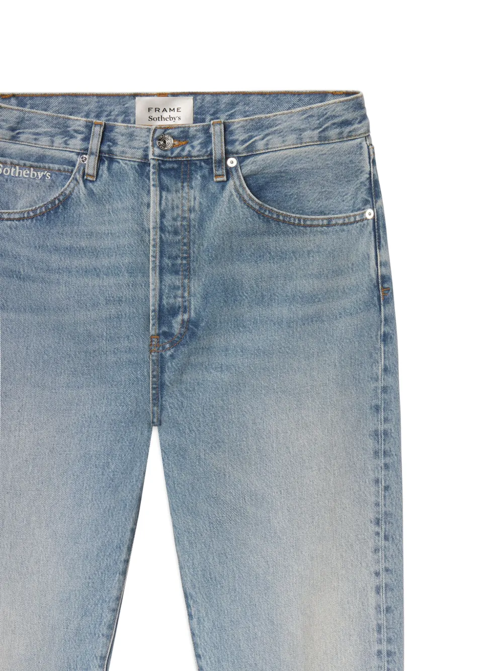 FRAME x Sotheby's frayed jeans Blauw