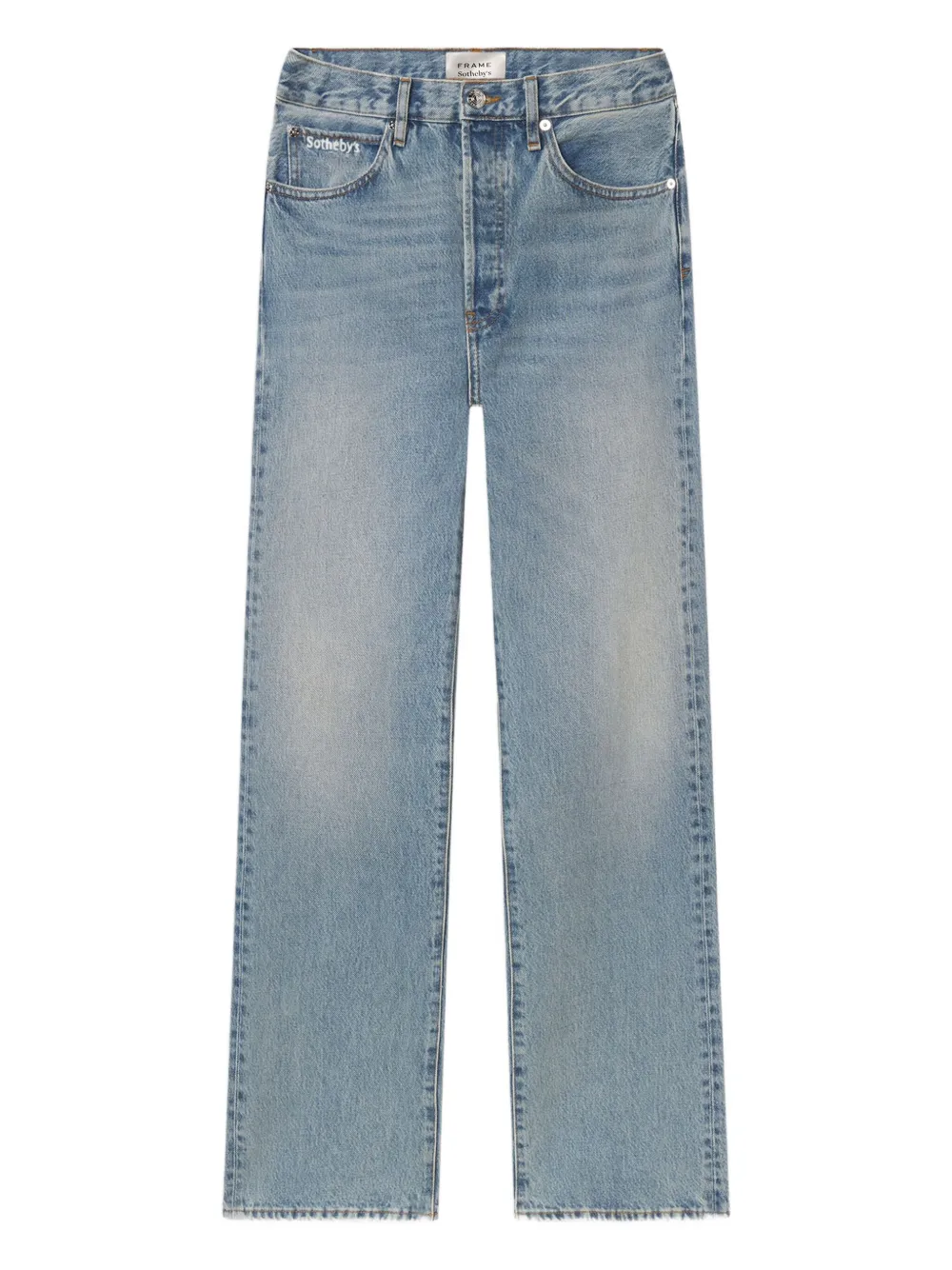 FRAME x Sotheby's frayed jeans Blauw