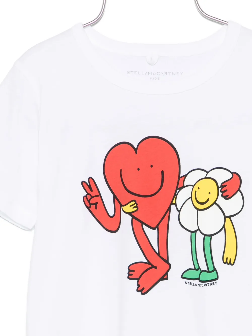 Stella McCartney Kids heart flower-print t-shirt Wit