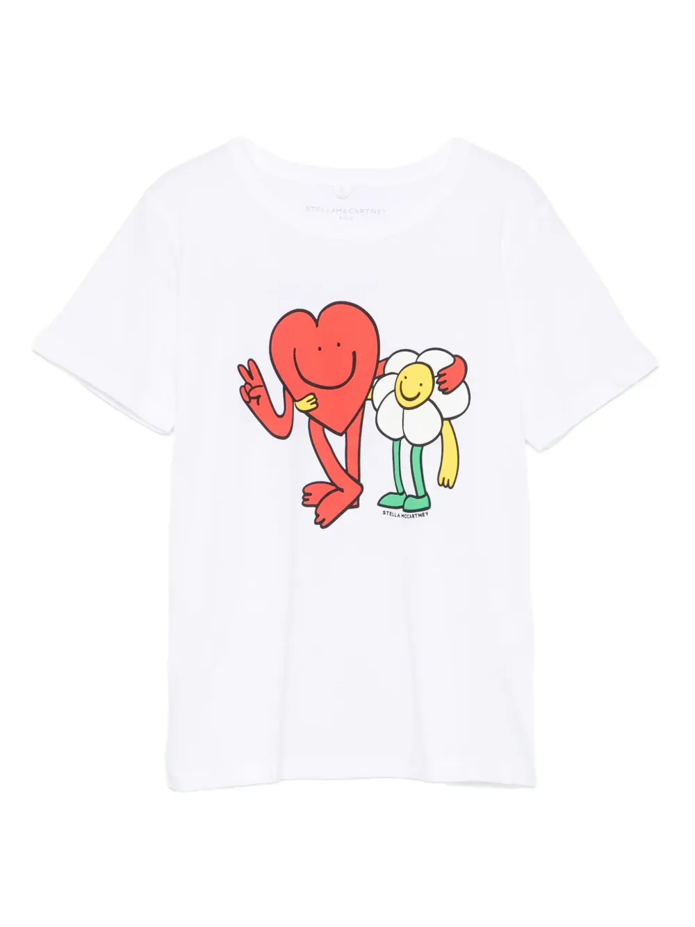 Stella McCartney Kids heart flower-print t-shirt Wit