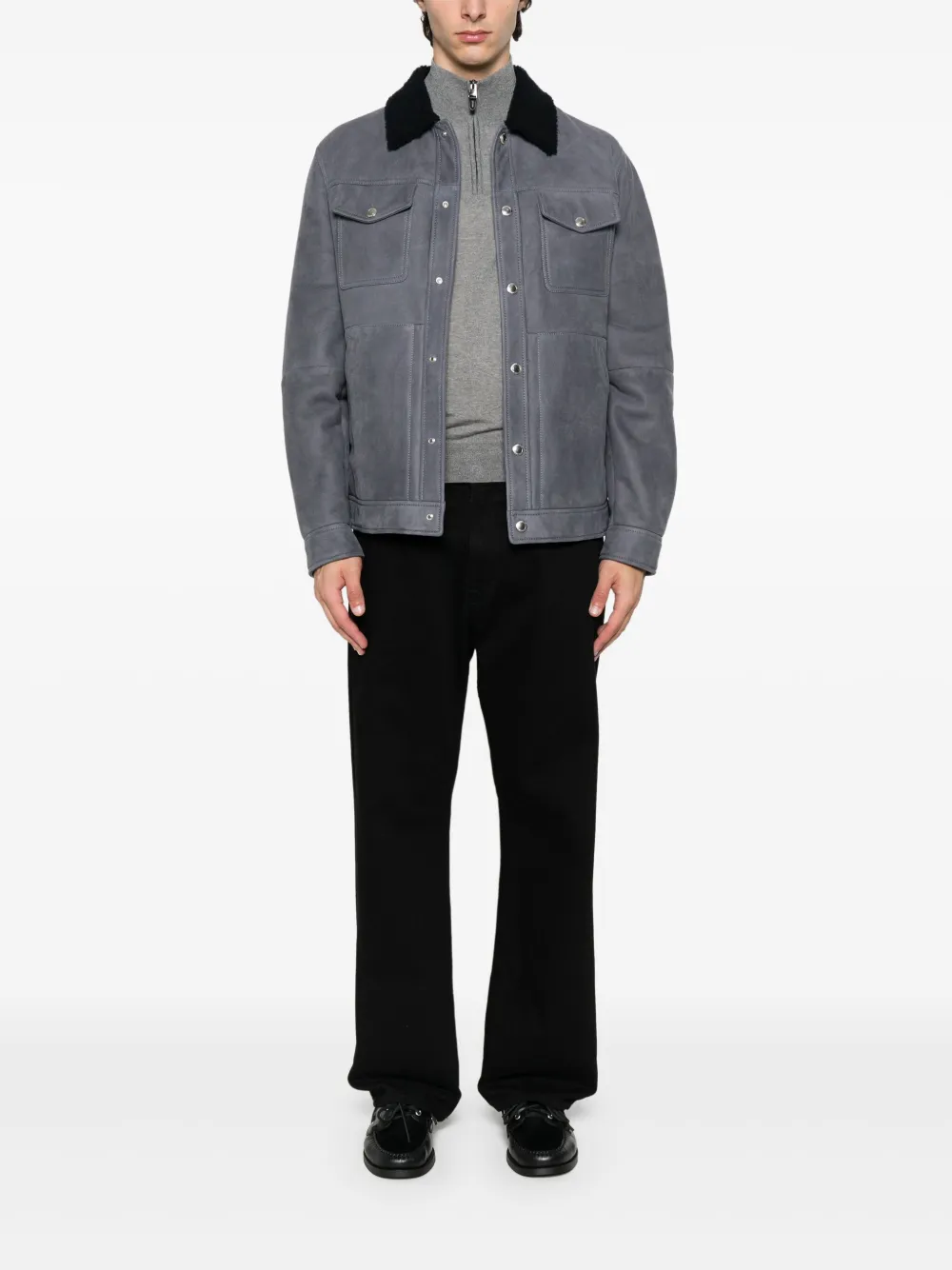 Canali Trui met halve rits - Grijs