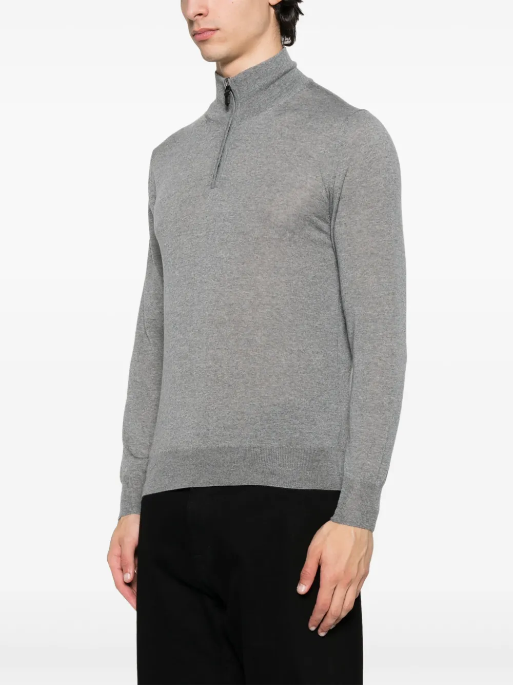 Canali Trui met halve rits Grijs