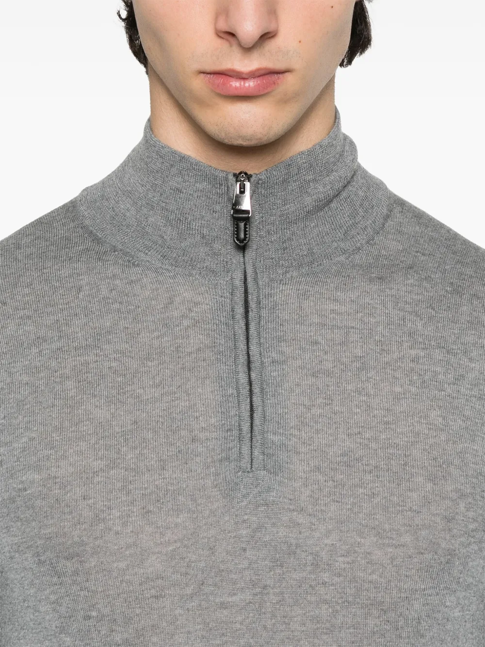 Canali Trui met halve rits Grijs