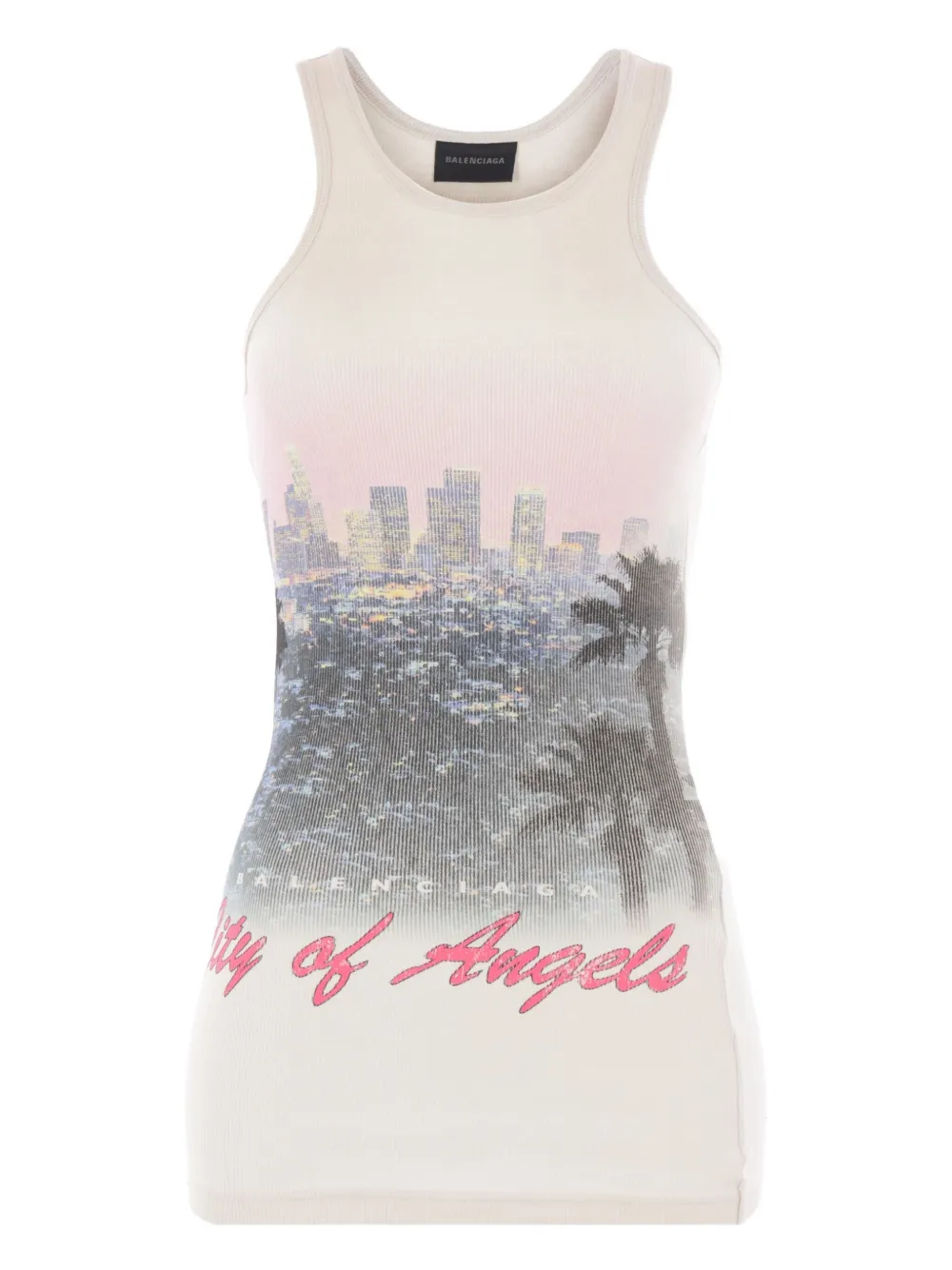 Balenciaga City Of Angels geribbelde tanktop Wit