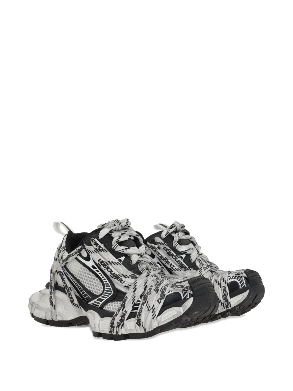 Balenciaga Lace-up Logo Sneakers In White