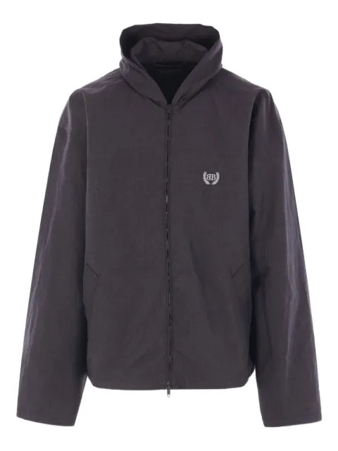 Balenciaga hooded logo-embroidered jacket