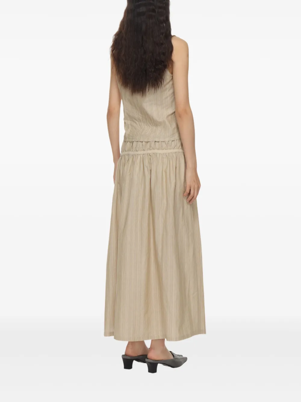 Paloma Wool Gestreept gilet met haak Beige