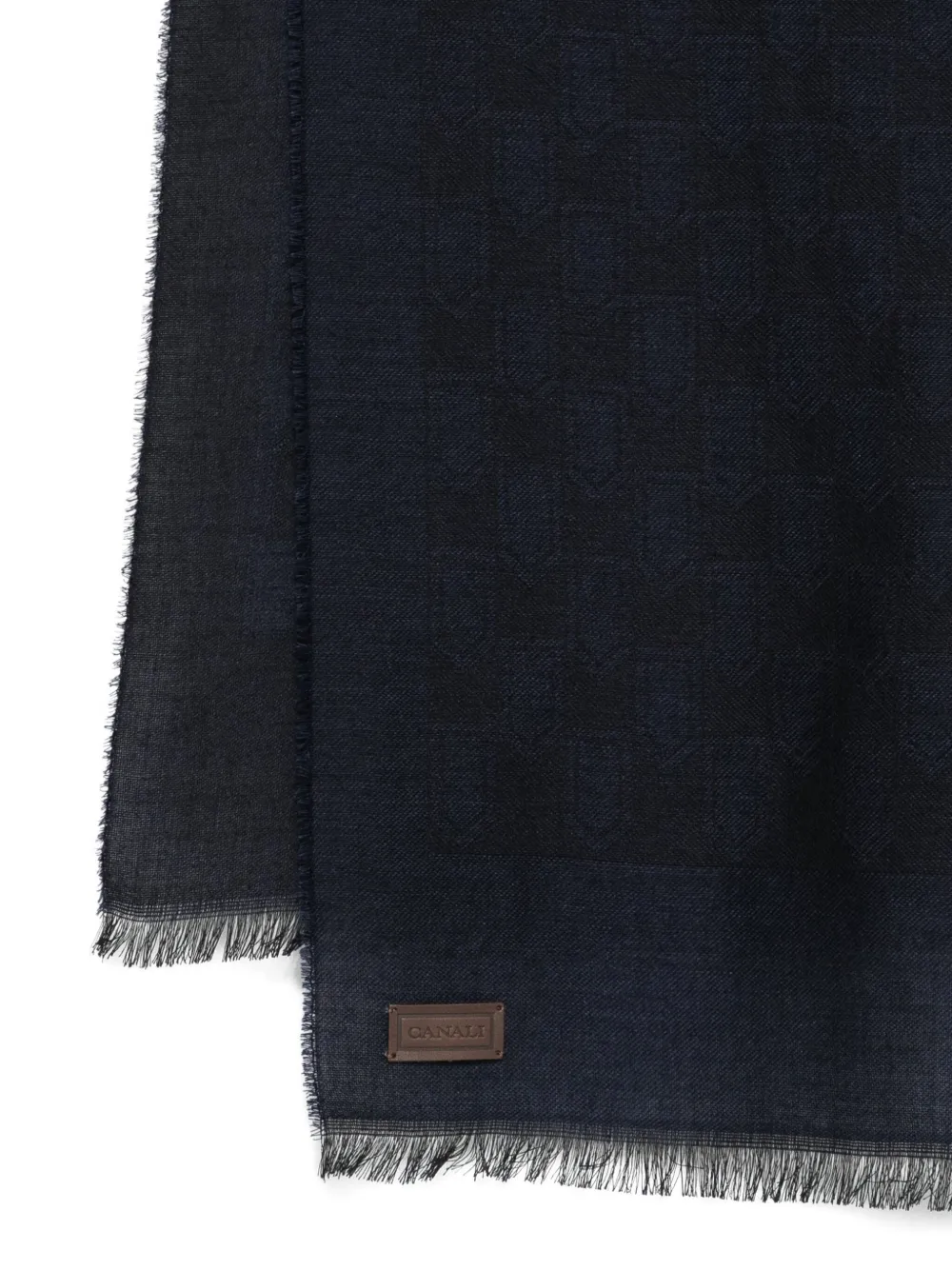 Canali Sjaal met logopatch en schildpatroon Blauw