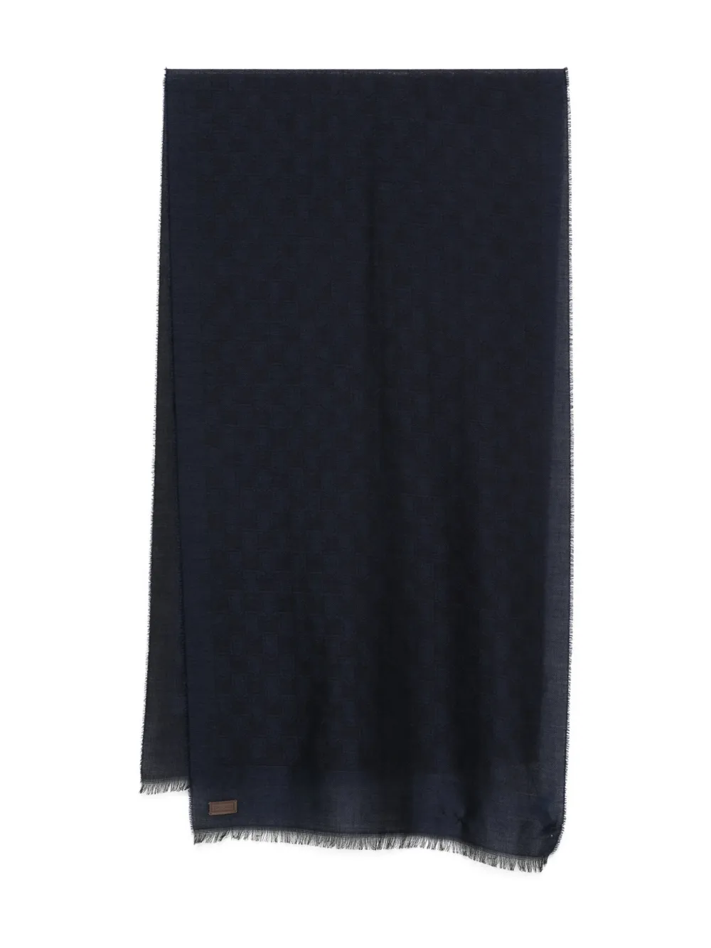 Canali Sjaal met logopatch en schildpatroon Blauw