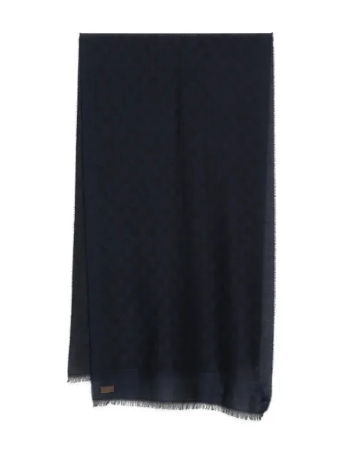 Canali shield-pattern logo-patch scarf