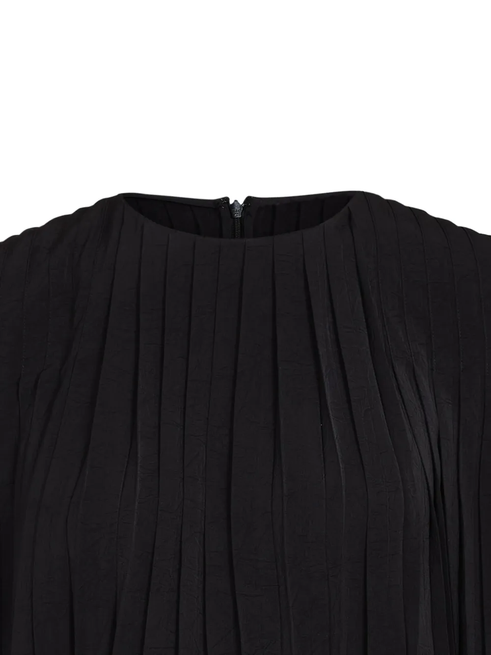 Vince pleated round-neck top Zwart