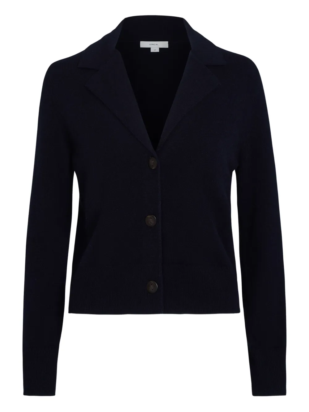 Vince buttoned collar cardigan Zwart