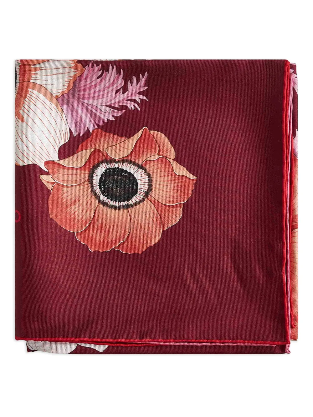 Ferragamo Vierkante sjaal met print - Rood