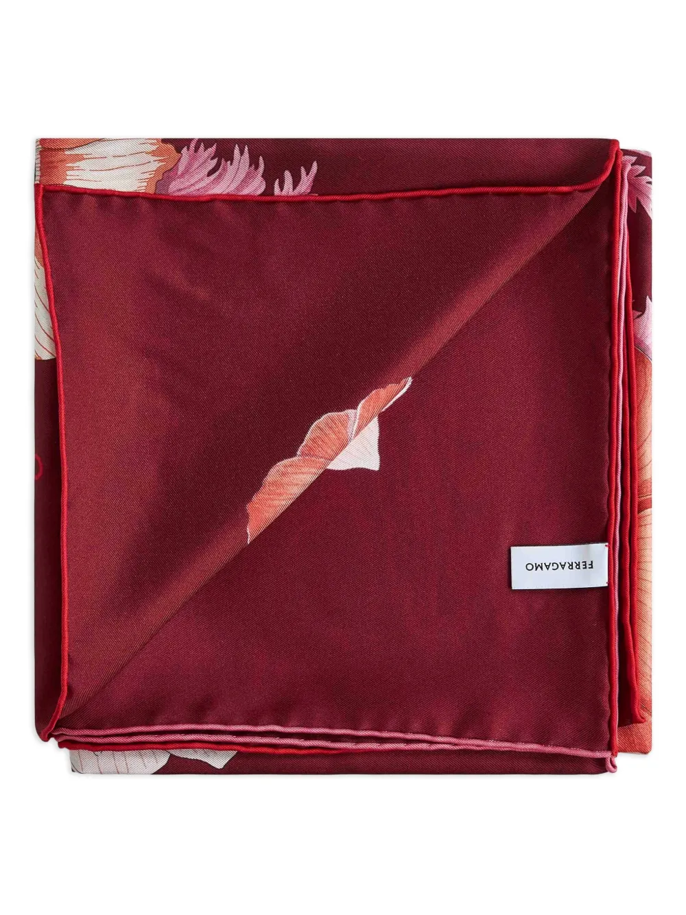 Ferragamo anemone-print square scarf Rood