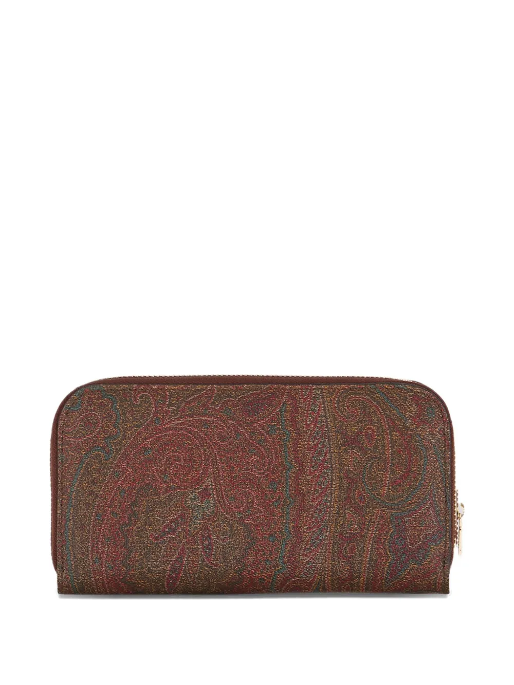 Etro Paisley Zip-around Wallet In Brown