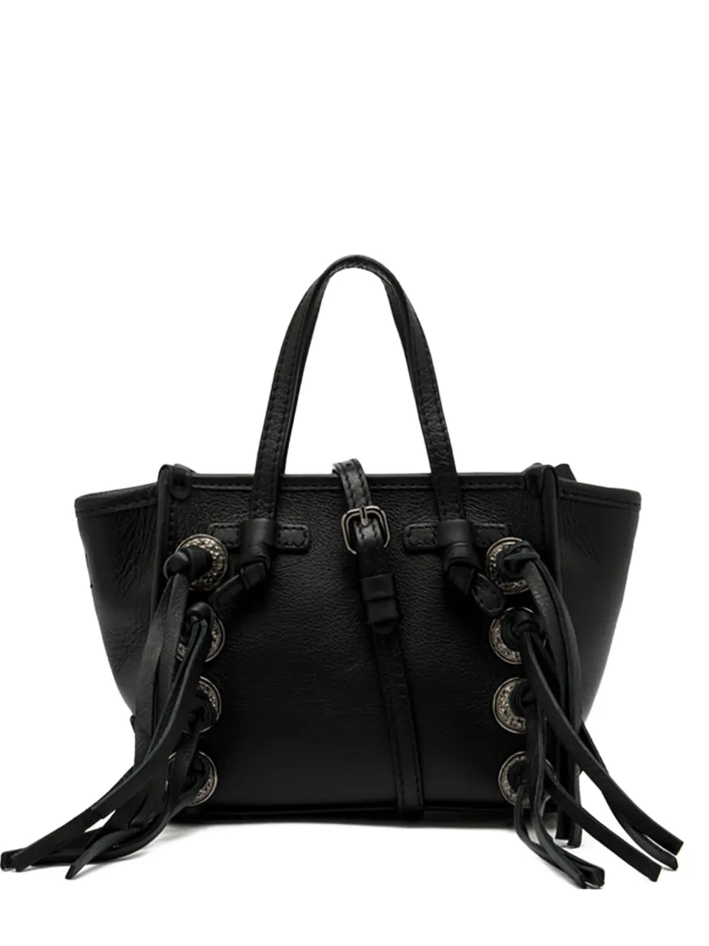 GIANNI CHIARINI Marcella fringe-embellished leather tote bag Zwart