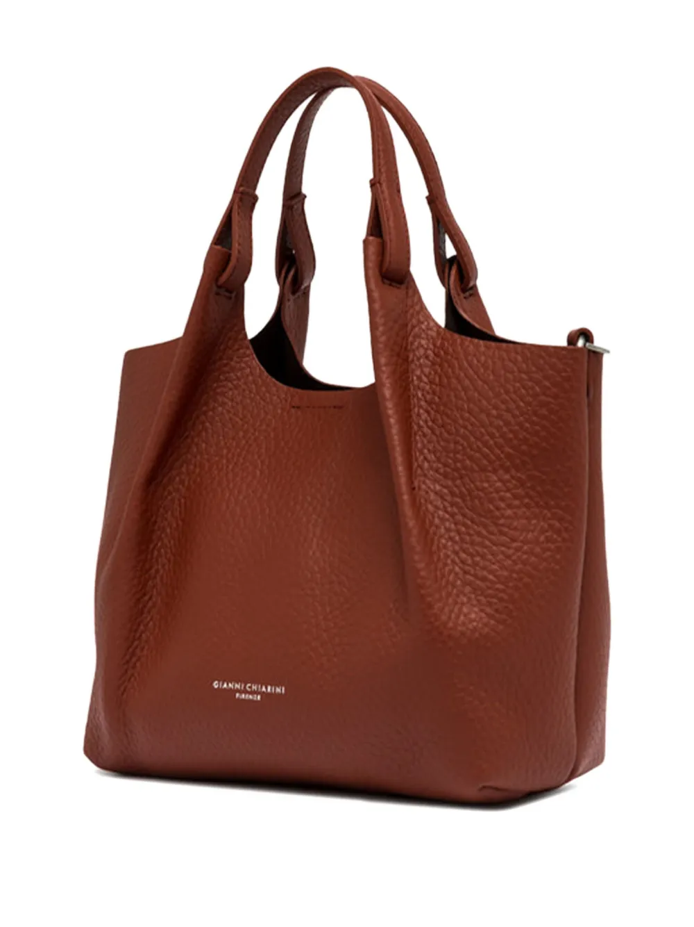 GIANNI CHIARINI Dua knotted-handle leather tote bag Bruin
