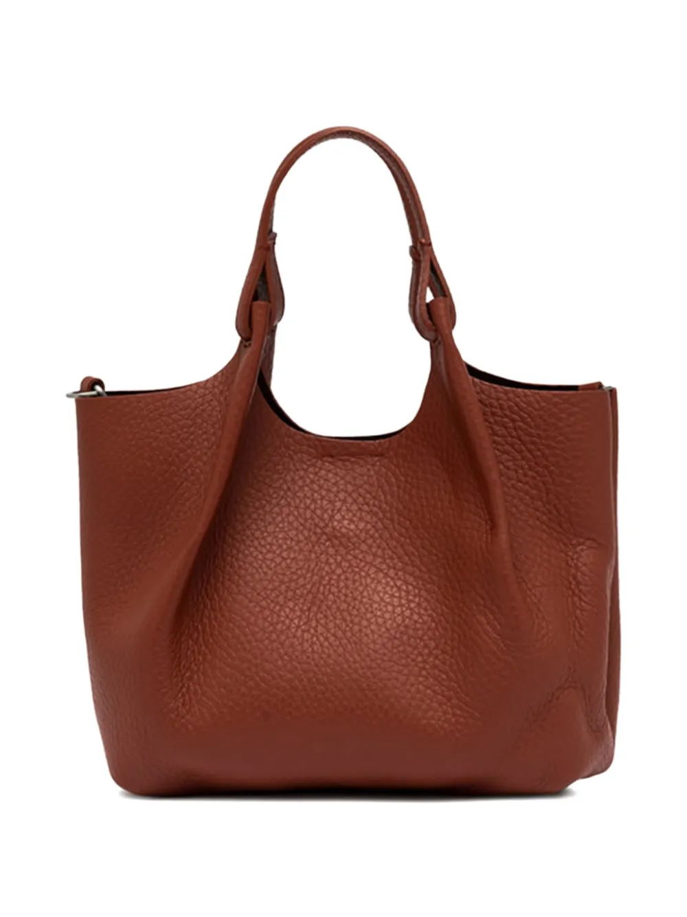 GIANNI CHIARINI Dua knotted-handle leather tote bag Bruin