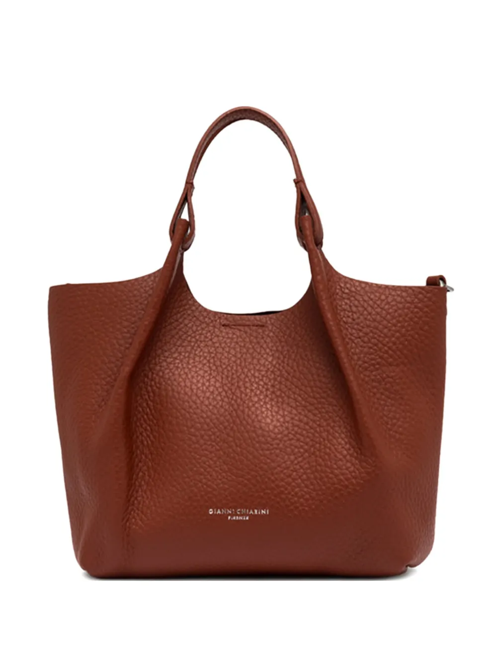 GIANNI CHIARINI Dua knotted-handle leather tote bag Bruin