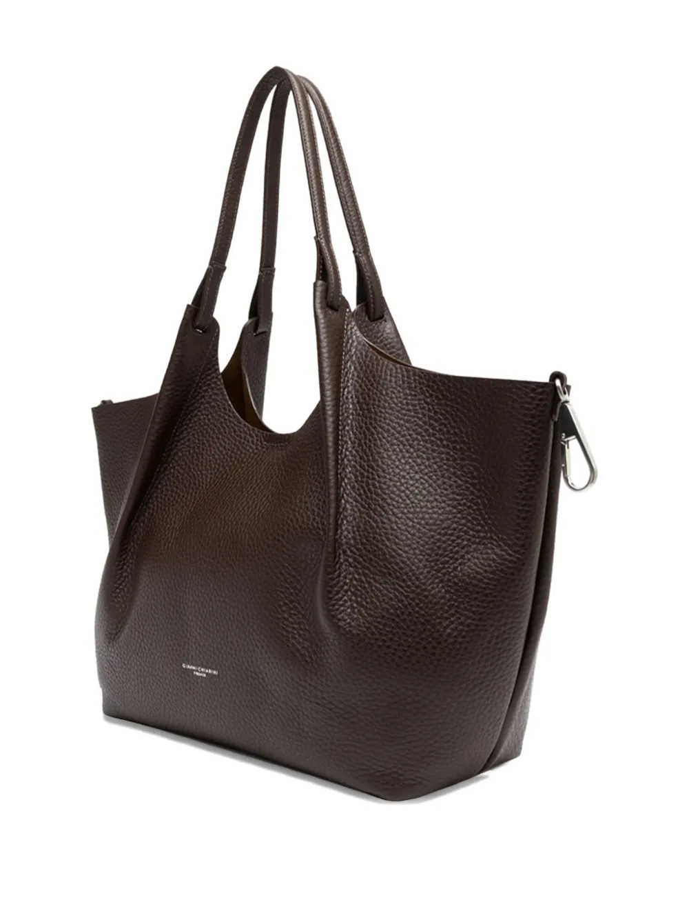 GIANNI CHIARINI Dua leren schoudertas Bruin