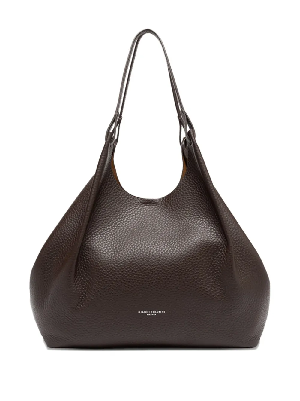GIANNI CHIARINI Dua leren schoudertas Bruin
