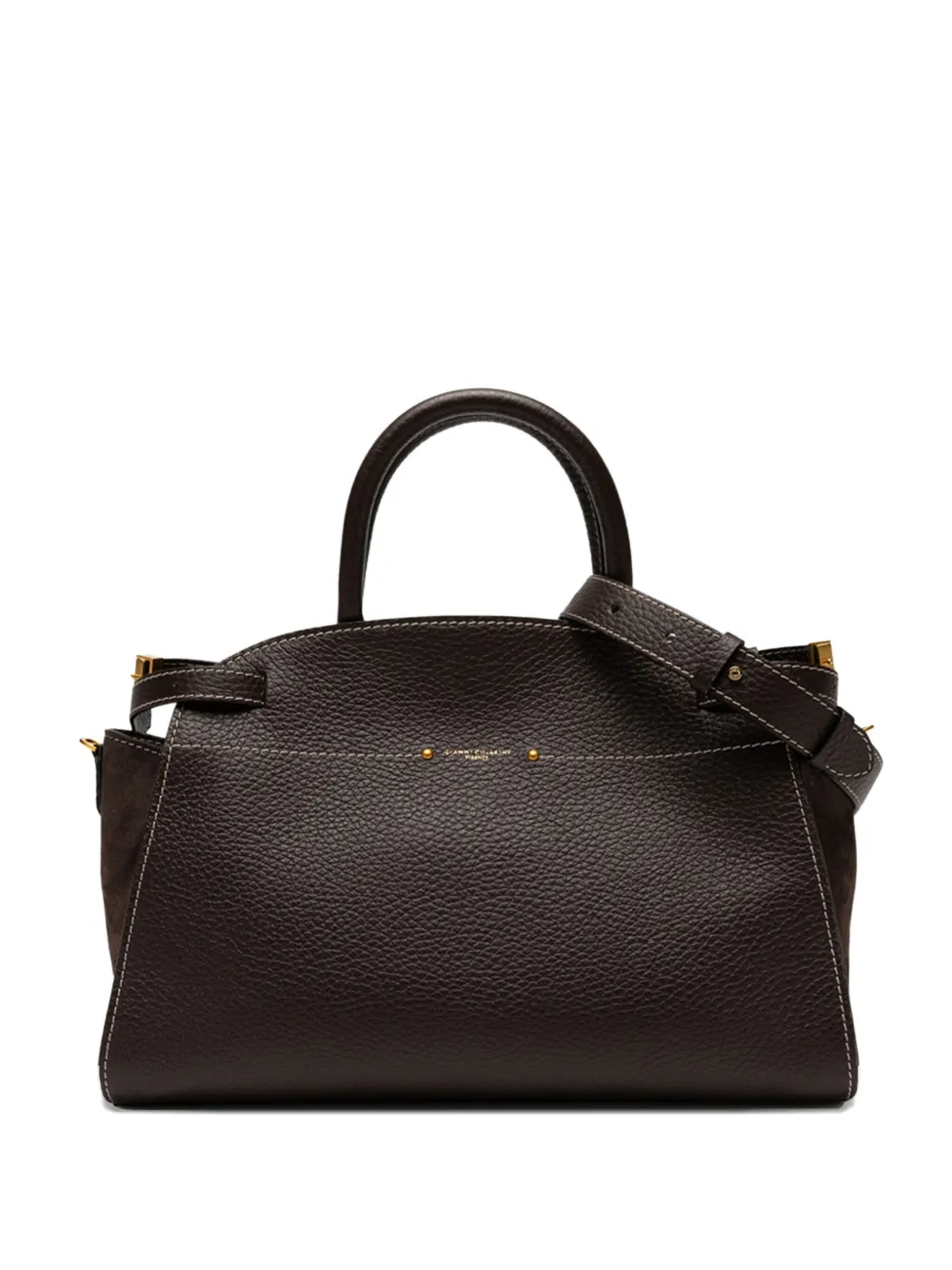 GIANNI CHIARINI Farah maxi-grain leather tote bag Bruin