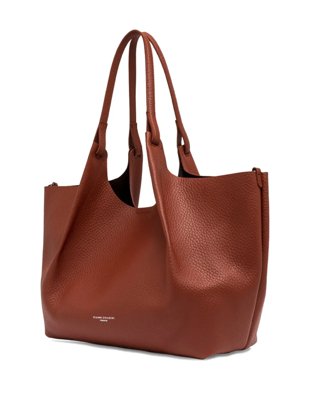 GIANNI CHIARINI Dua leren schoudertas Bruin