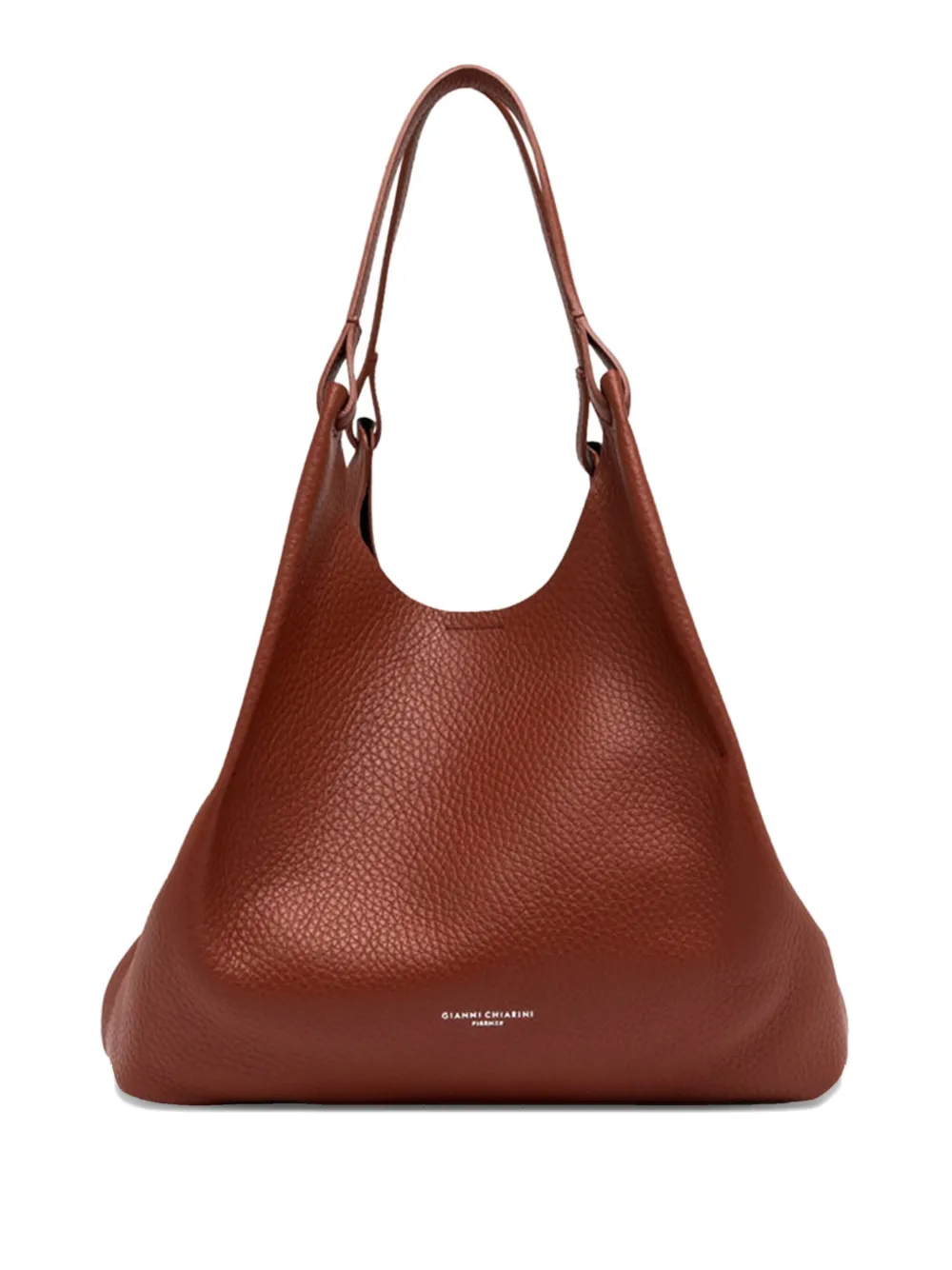 GIANNI CHIARINI Dua maxi-grain leather shoulder bag Bruin