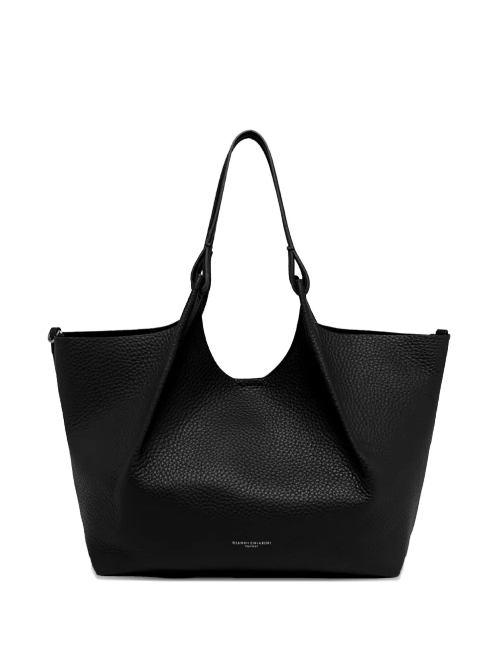 GIANNI CHIARINI Dua maxi-grain leather shoulder bag Zwart