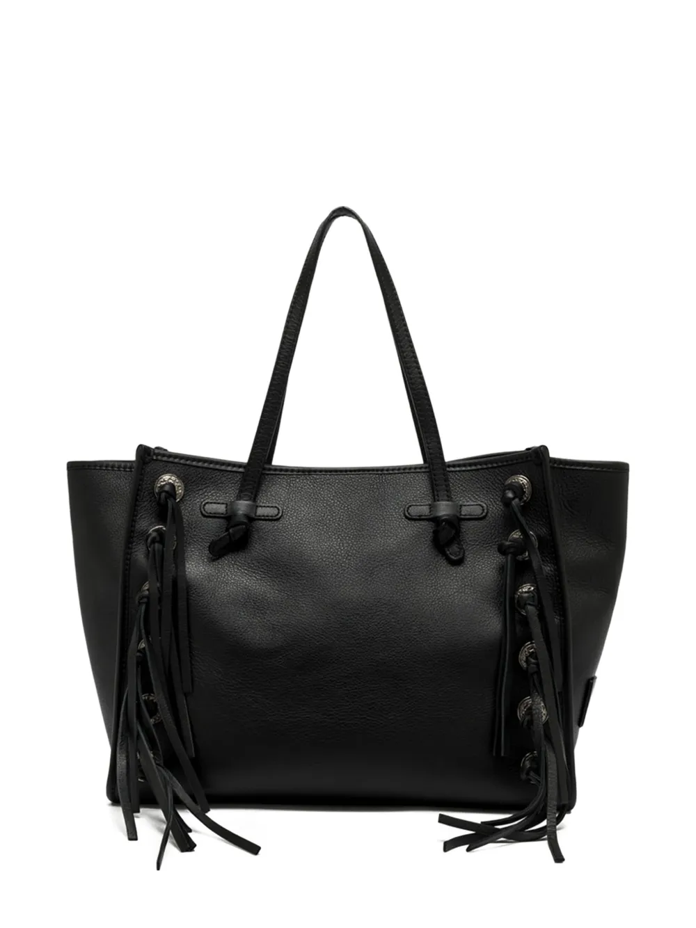 GIANNI CHIARINI Marcella leren shopper met franje Zwart