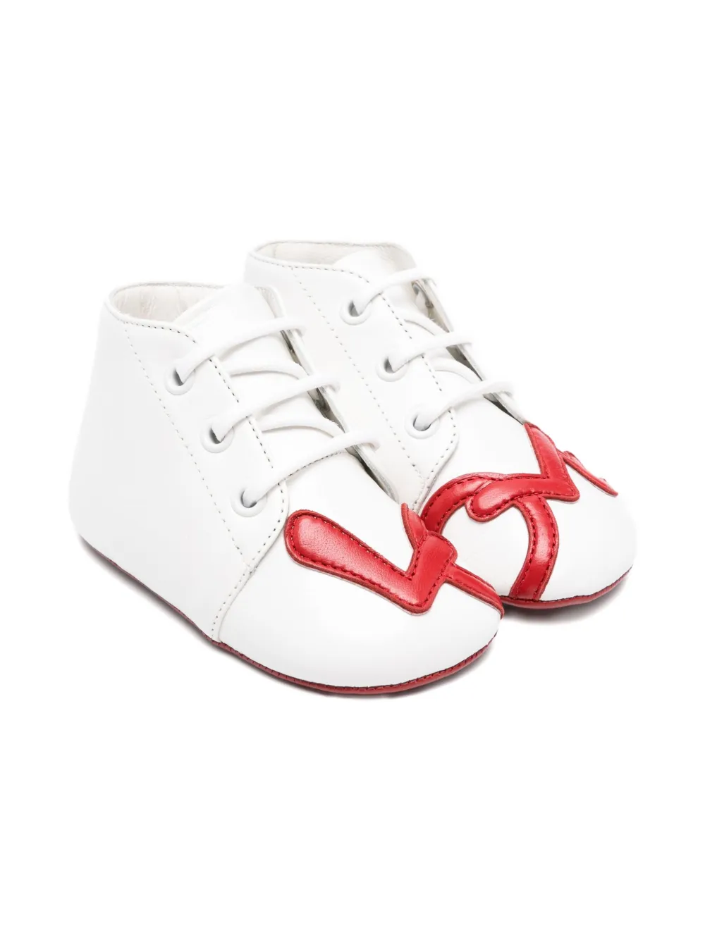Christian Louboutin Kids heart-detail lace-up sneakers Wit